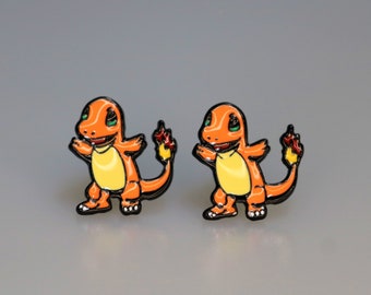 Charmander Earrings - pokemon earrings | pokemon jewelry | pokemon | pop culture jewelry | pop culture earrings | stud earring |  charmander