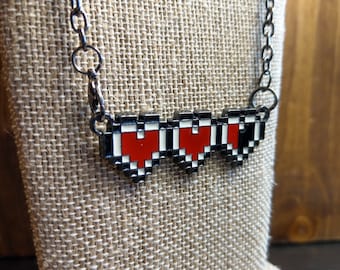 Zelda Health Heart Necklace - zelda necklace | zelda jewelry | heart necklace | heart jewelry | video game necklace | video game jewelry