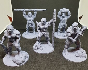 Ogres Set of 5  |RPG |Dungeons and Dragons | D&D | Dice | Pen and Paper | Dungeon Master | RPG Miniature