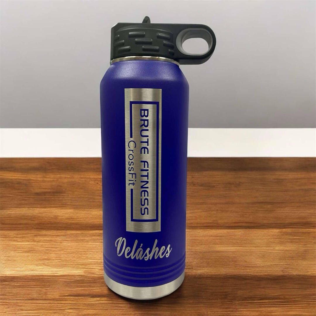 Monogram Laser Engraved 32oz Stainless Steel Flip Spout Bottle Water ...