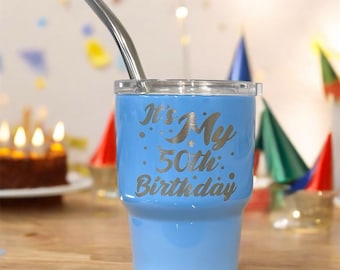 Personalized Laser Engraved Stainless Steel 2oz  Mini Tumbler, Shot Glass  Party Favors