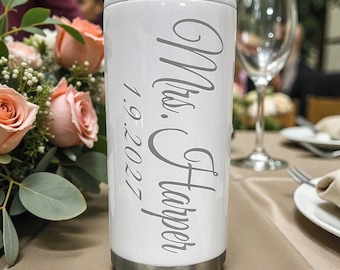 Personalized Laser Engraved  Slim Stainless  Can Cooler for Seltzer, Energy, and Skinny Beer Cans Father's  Day Gifts