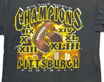 Vintage Pittsburgh Six Time World Champions t-shirt - NFL - L