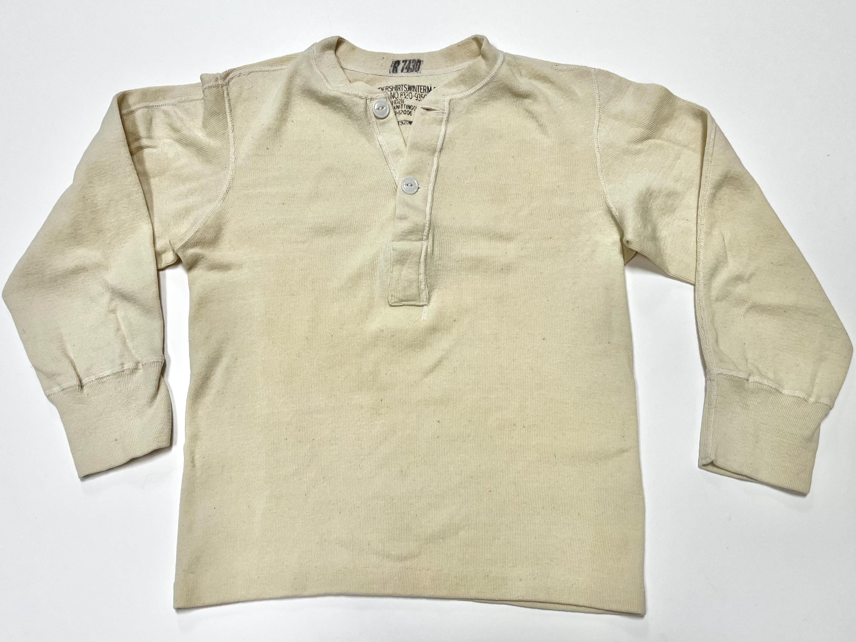 True Vintage 1950's - Army Thermal - Long Sleeve - Henley Shirt