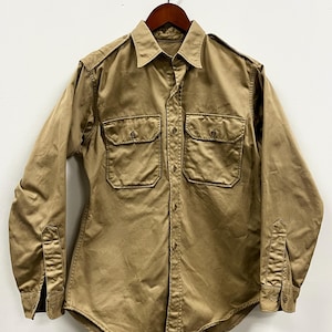 50s Army Khaki Shirt - Etsy