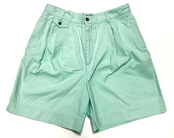 vintage 90's shorts - MOM SHORTS - teal - pleated - Rafaella Brand - XL