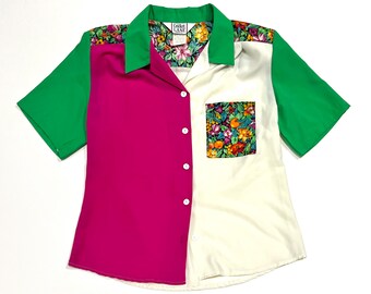 Vintage 80s/90s Women's short sleeve blouse - Cricket Lane brand