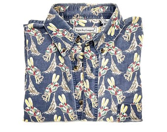 Vintage 90s Bugle Boy Boating Shirt – Nautical - Size L