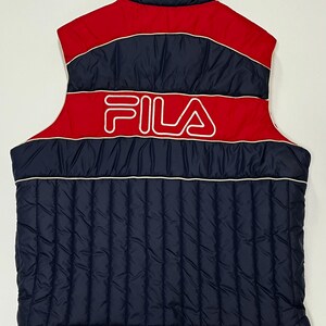 Vintage FILA Puffer Vest - vintage streetwear - red white & blue - size Large