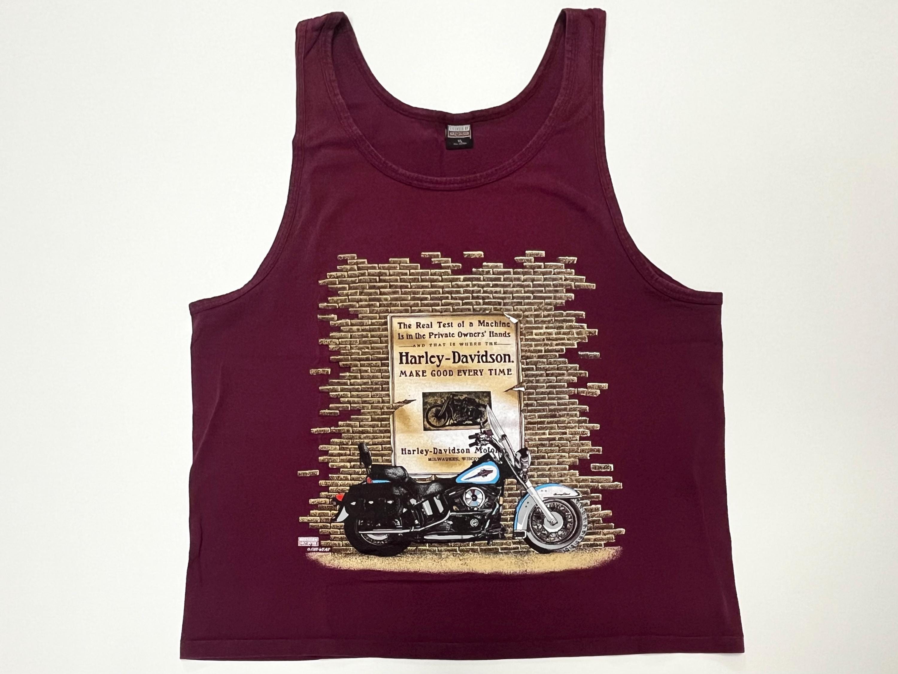 y2k❤️ Harley-Davidson ロゴ 透かし カモ タンクトップ Y2K Harley Davidson Motorcycle Whites Lebanon PA Women's Gray Tank