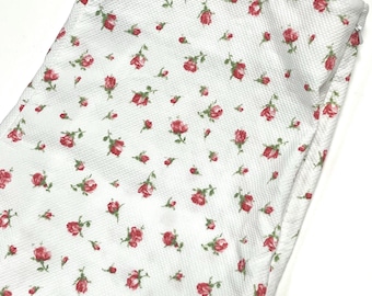 Ralph Lauren Capri Pants - white with rosebuds - 99% cotton - size 6