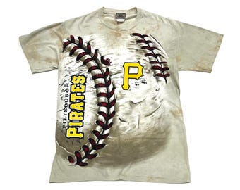 Pittsburgh Pirates Baseball T-Shirt – Liquid Blue All Over Print (M)