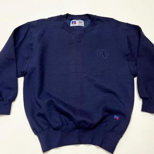 トップス made in USA Russell sweatshirt Vintage Blank Russell Quarter Zip Sweatshirt Mens Large Made