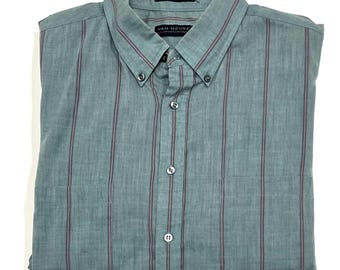 Vintage Men's button down shirt - Van Heusen Sportswear - 90's fashion -pink stripe - L