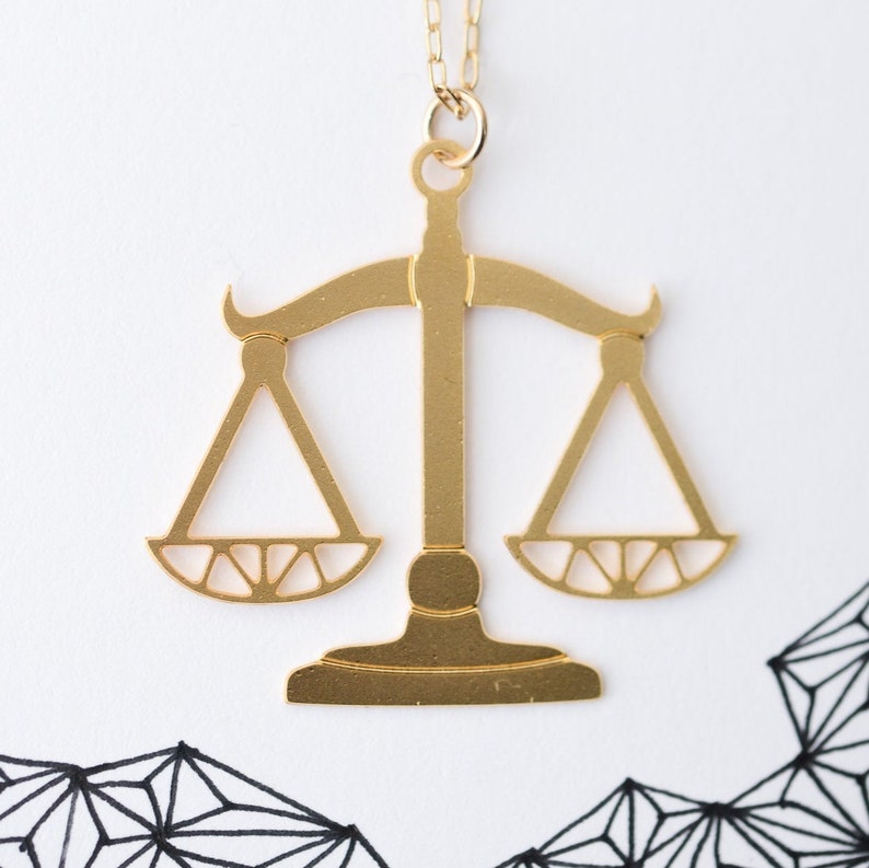 Lawyer Necklace for Women golden libra zodiac sign Scale of Etsy