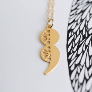 Geometric semicolon necklace
