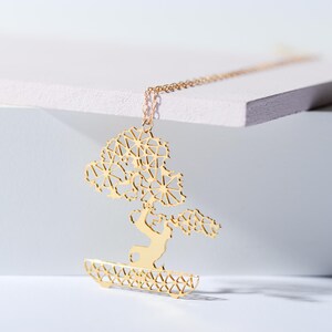 geometric Bonsai tree necklace