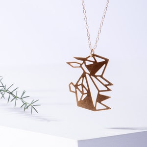 geometric rabbit necklace