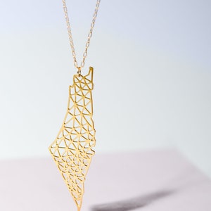 MIZYAN's vergulde Palestina-kaartketting, geometrische accessoires, statement-sieraden, damessieraden, super sale