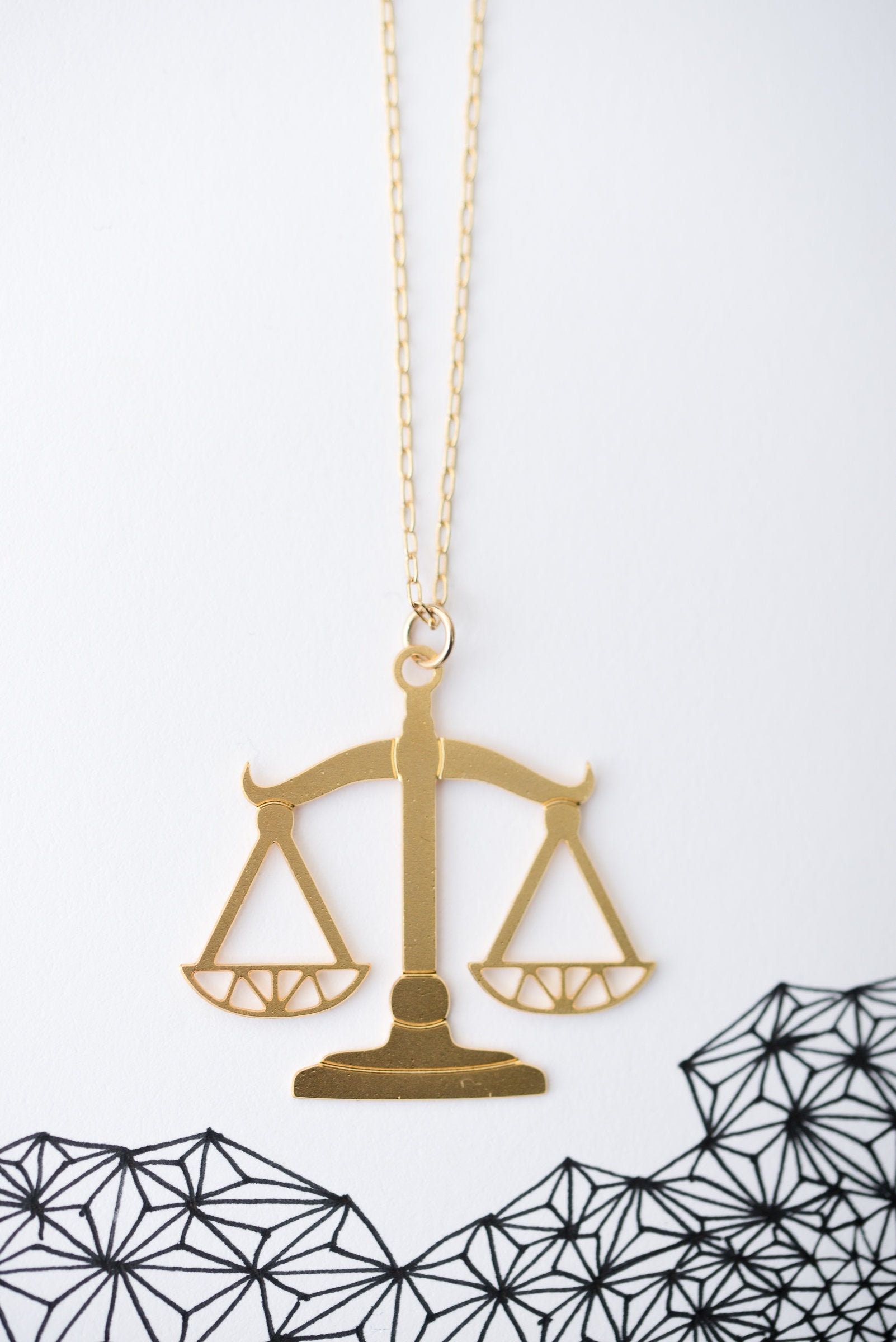 Lawyer Necklace for Women Golden Libra 
