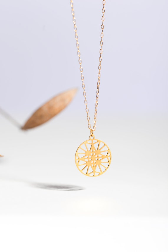 Mini Mandala Necklace Geometric Pendant | Etsy
