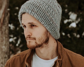 Double Knit Brim Beanie // Outdoorsy Earthy Boho winter hat slouchy chunky Thick Warm Soft Minimalist Ear muffs warmers Unisex Cap Snow
