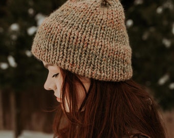 Double Knit Brim Beanie // Outdoorsy Earthy Boho winter hat slouchy chunky Thick Warm Soft Minimalist Ear muffs warmers Unisex Cap Snow