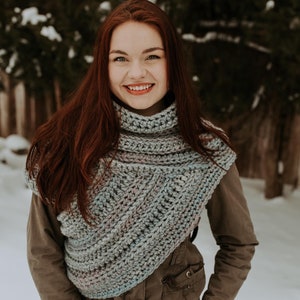 Katniss Inspired Cowl // Huntress Cowl Vest Scarf Handmade Knit Crochet Sweater Unique Crossbody Asymmetrical Minimalist Boho Outdoorsy