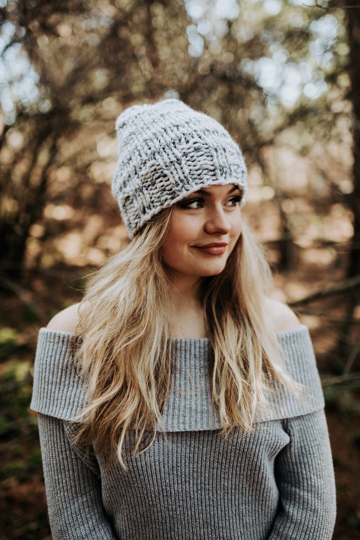帽子 Volume Knit Beanie White Knit Beanie, Knit Cap, Knit Hat, Bohemian Hipster, Cap