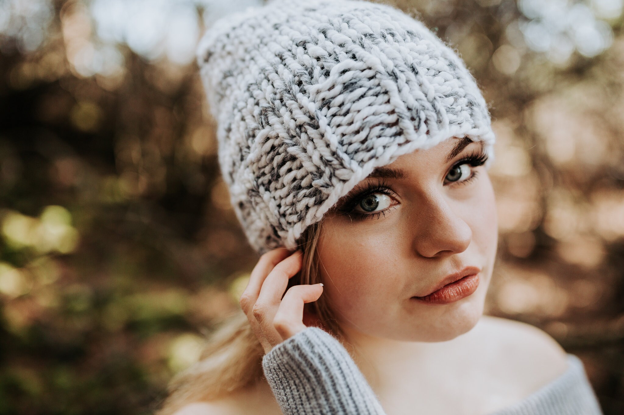 White Knit Beanie, Knit Cap, Knit Hat, Bohemian Hipster, Cap