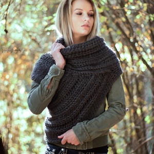 Katniss Inspired Cowl Huntress Cowl Vest Scarf Handmade Knit crochet ...