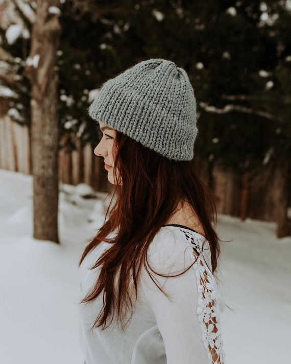 RTS Slate Double Brim Knit Beanie // Outdoorsy Earthy Boho 