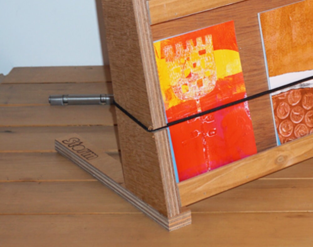 Card display in ply wood easy assemble postcard stand for Etsy