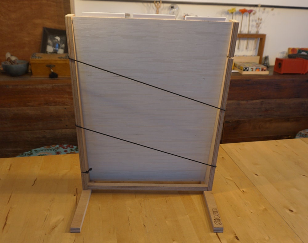 Card display in ply wood easy assemble postcard stand for Etsy