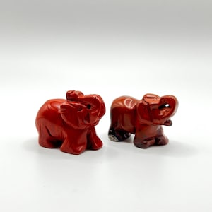 Red Jasper Elephant, Red Crystal Elephant, Elephant Trinket, Elephant Carving, Red Elephant, Elephant Figurine, Crystal Elephant