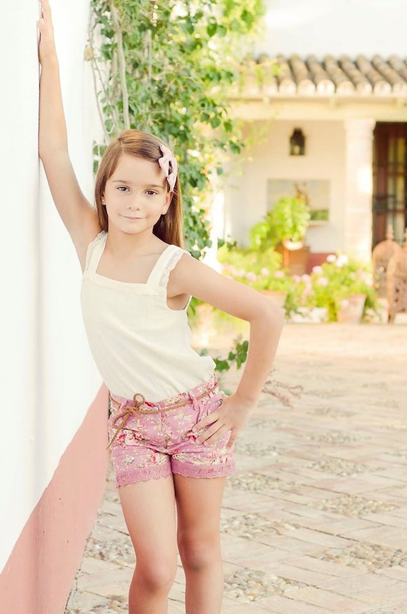 Short girl Pants Short Floral Print Short classic Etsy