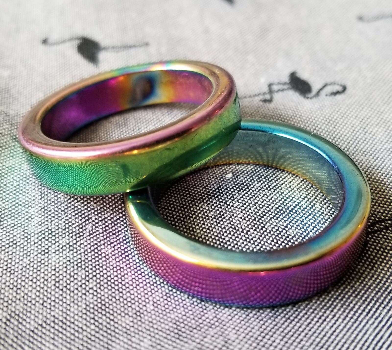 Hematite Rainbow Ring.Buy 21 fee MenWomen 6mm wide Etsy