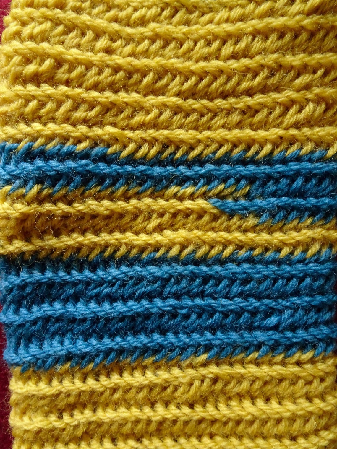 Yellow and Blue Pure Woolen Gloves / Handmade Nalbinding Etsy