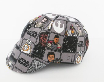 Star wars hat, Baby boy hat, Boys cycling hat, Kids cap, Children's hat, Messenger hat,  Grey, Reversible