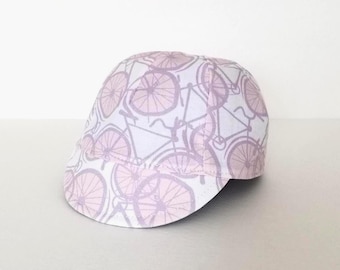 Dusty Pink Baby Cycling Cap, Reversible hat, Toddler cap, Bicycle hat