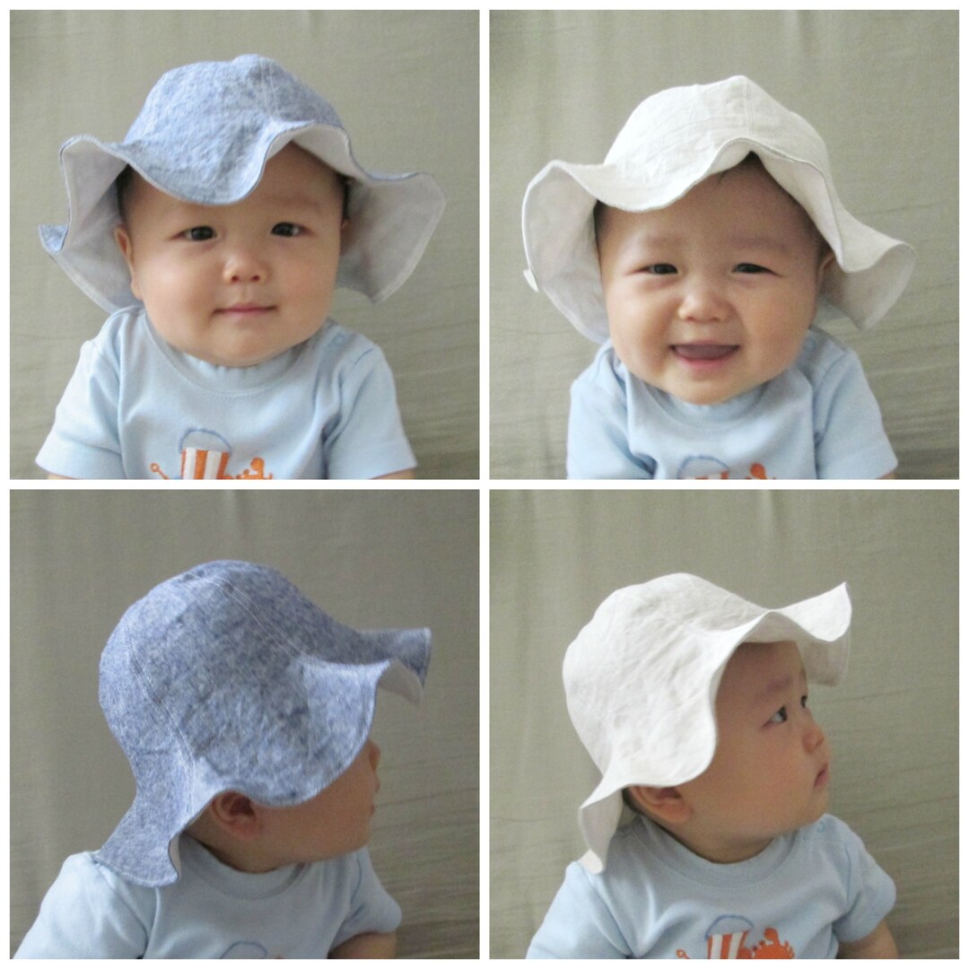 4 Colors, Linen Baby Sun Hat, Children's Summer Hat, Toddler Sun Hat