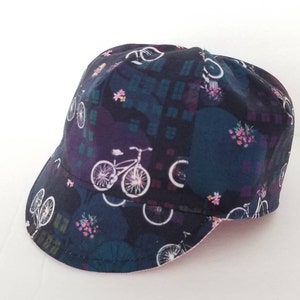 Baby girl hat, Baby cycling hat, Baby cap, Reversible hat, Toddler&#39;s cap, Kid&#39;s cap, Bicycle hat, Navy
