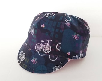 Baby girl hat, Baby cycling hat, Baby cap, Reversible hat, Toddler's cap, Kid's cap, Bicycle hat, Navy