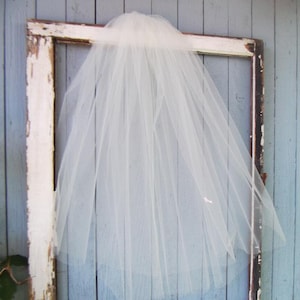 Two tier elbow length veil, two tier wedding veil, short wedding veil two layer