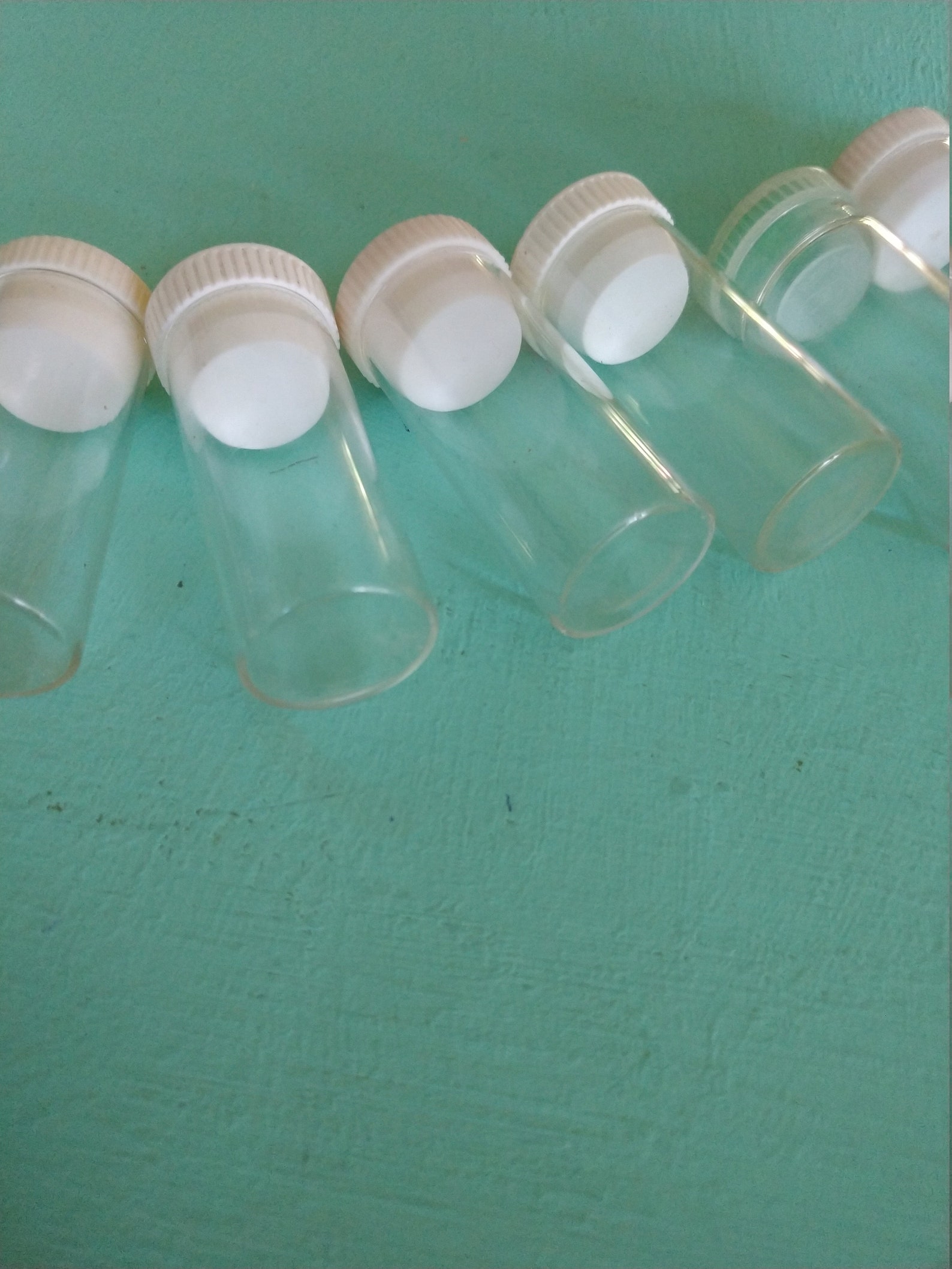 Eight 8 Glass Storage Tubes with Caps Etsy