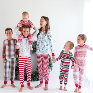 Christmas Pajamas, Made to Order, Kid's Christmas PJs, Xmas PJs, Holiday Pajamas, Toddler Christmas Pajamas, Sibling Pajamas, Matching PJs