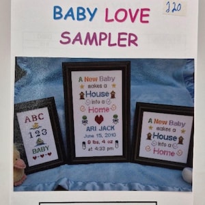 Counted Cross Stitch Pattern. " Baby love sampler " 220.