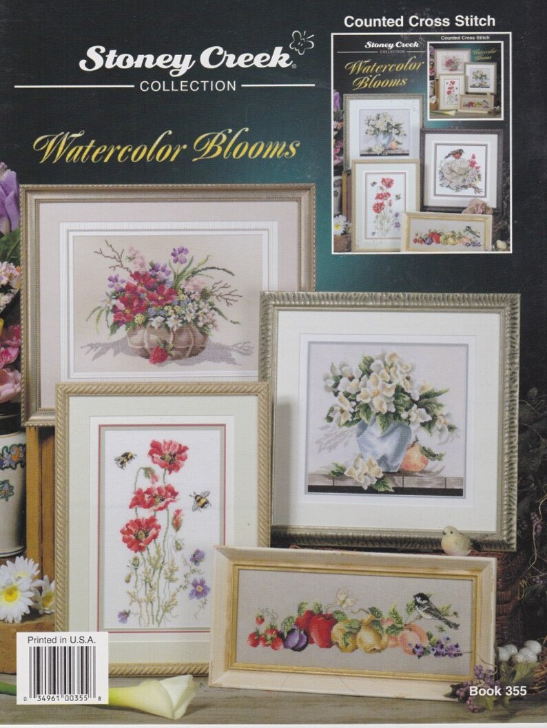 Stoney Creek Cross Stitch Patterns. 5 Watercolor Blooms Etsy