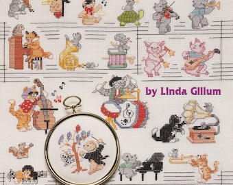 Cross Stitch Patterns.  " 50 Animal Music maker Patterns ". 99007.