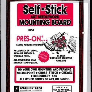 Self-Stick Mounting Board for Art and Needlework. 5 x 7.